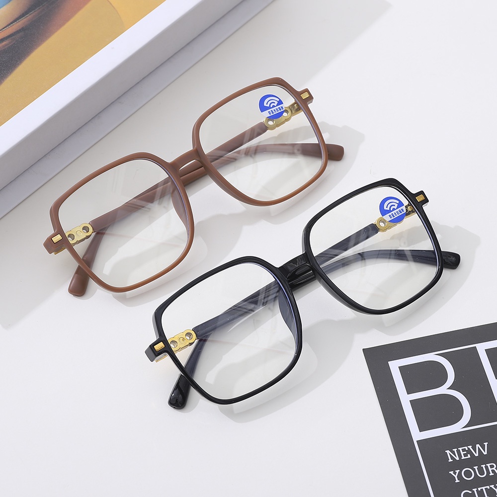 【COD Tangding】4 Colors Frosted Coffee Big Glasses Korean Female Student Plain Face Thin Big Frame Eye Frame