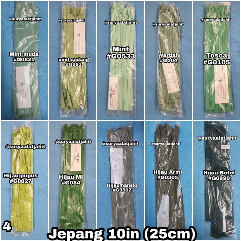 🅰️ Resleting jepang Lip 10in/25cm 1wrn@1lusin =rp.14.000/12pcs