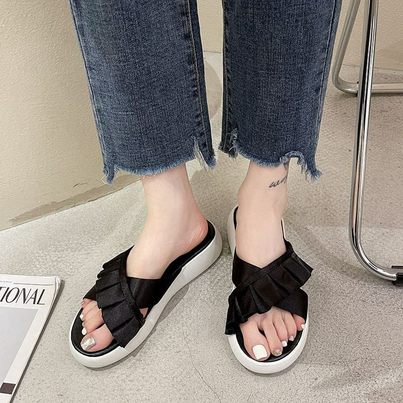 JSS 567 (SIZE 35-40) RISCE SANDAL IMPORT WANITA CEWEK PEREMPUAN JAKARTA BATAM BLACK