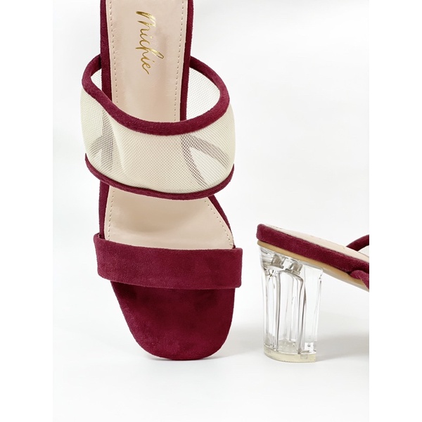 Anastasia Suede Glass Heels