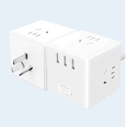 Mijia Rubik Power Socket Plug + 3 Port USB 2.4A (Wired Version) - MJCXB3-02QM - White