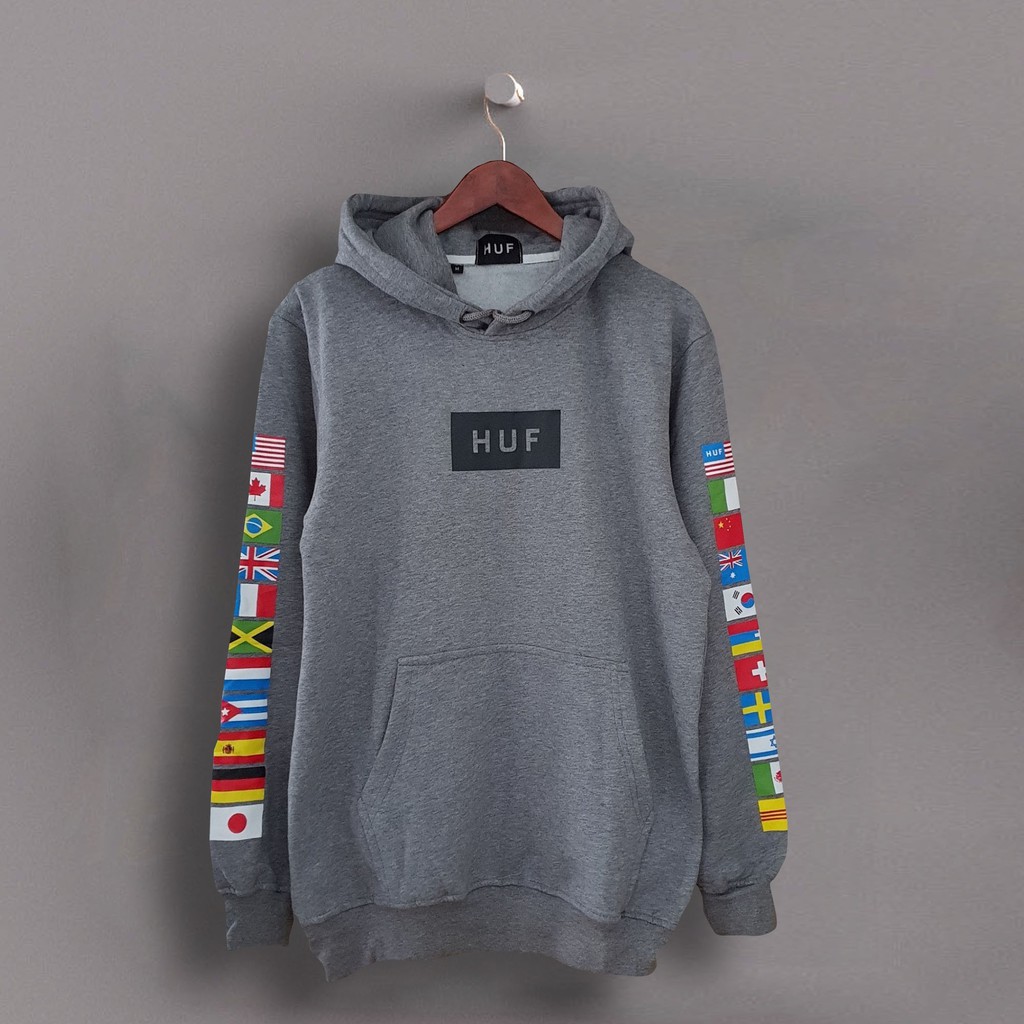 huf flags grey hoodie