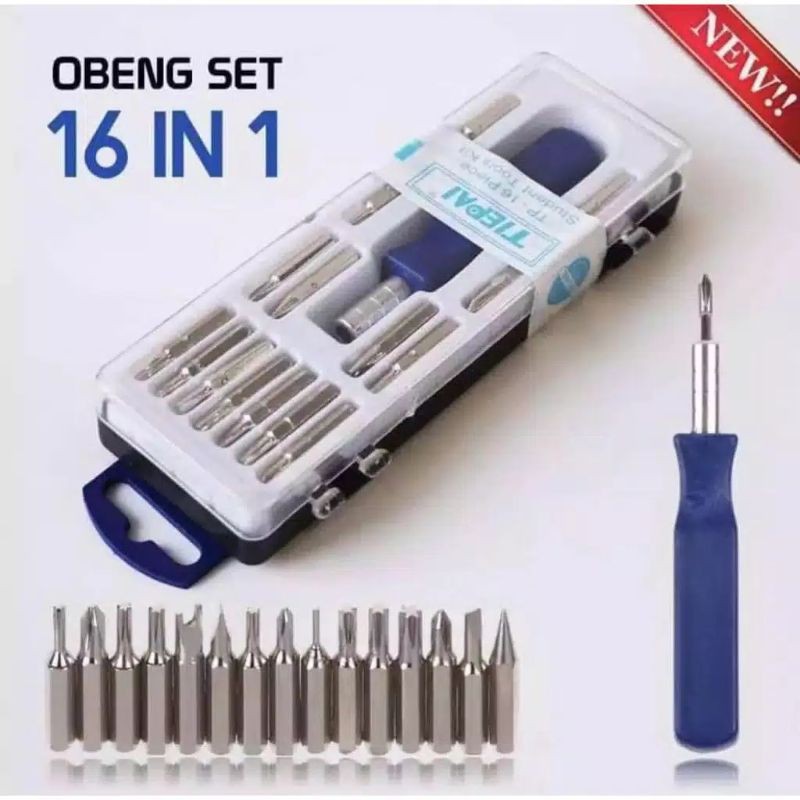 Obeng Set 16 in 1 Obeng Service HP Obeng Service Elektronik Multi Fungsi 16pcs Obeng Set 15in1 15pcs