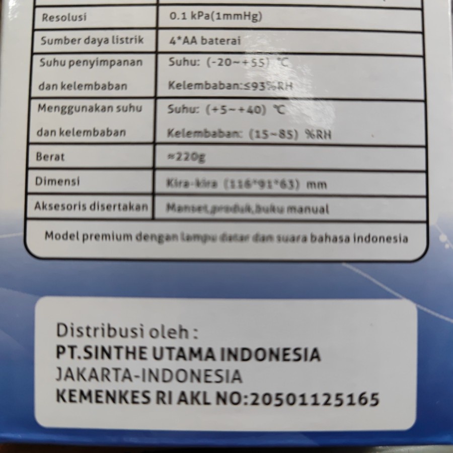 Tensi Darah Digital / Tensimeter Lengan Sammora Fitur Suara SM 569