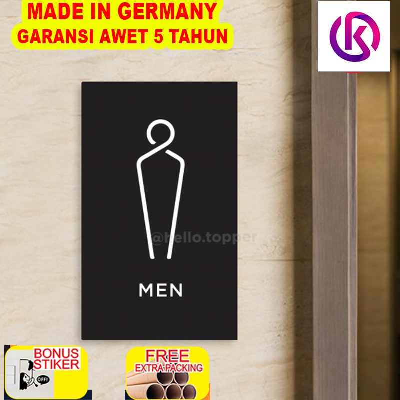 

Terlaris Toilet Sign Men Acrylic Modern 15x25 | Sign Board Acrylic | Papan Sign