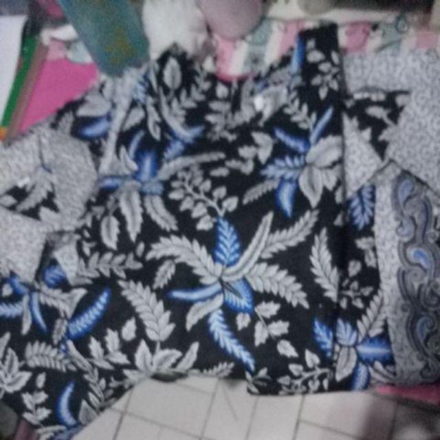Batik Couple Keluarga Sania Ruffle Ori Ndoro Jowi Dnt Blarak Biru..