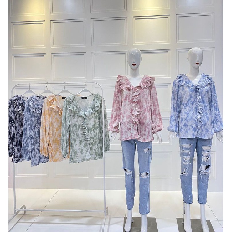 Sania Atasan rumbai by vivorie premium/Sania blouse plisket import by Vivorie