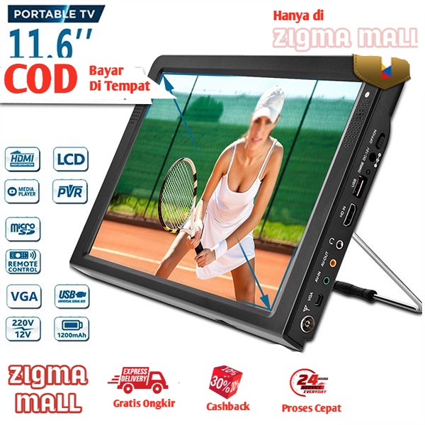COD TV Portable Mini Monitor Televisi Analog Digital Mudah Dibawa Tivi Portabel Minimalis