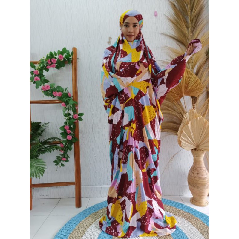 mukena terusan jumbo abaya