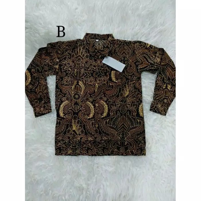 Kemeja batik anak lengan panjang