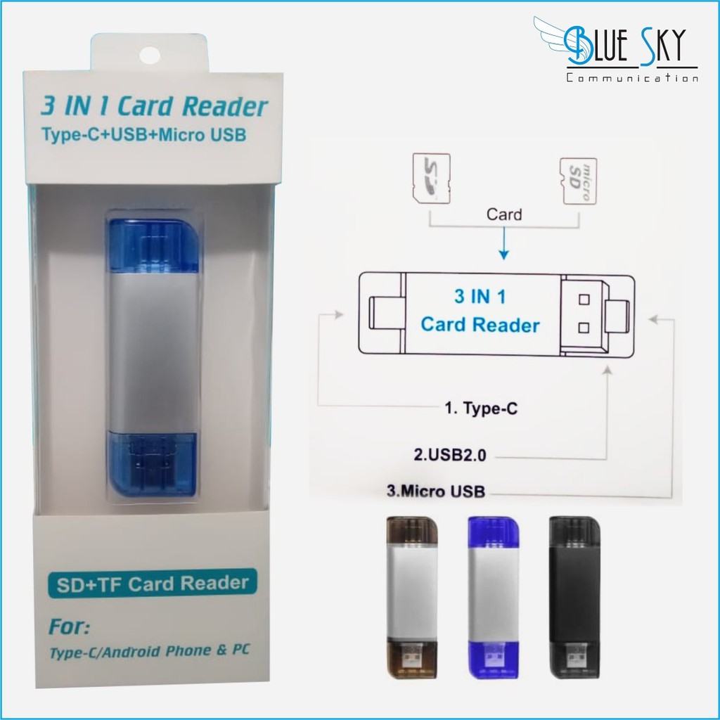 CARD READER PLUS OTG 3 IN 1 USB T-955A