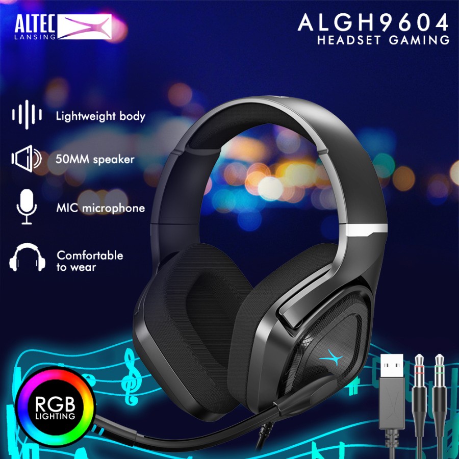 Headset Gaming ALTEC LANSING  ALGH-9604 Wired RGB 3.5mm - ALTEC ALGH9604