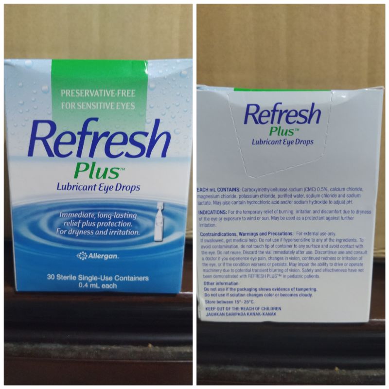 Refresh Plus Lubricant Eye Drops 30 Vials x 0.4 ML Allergan
