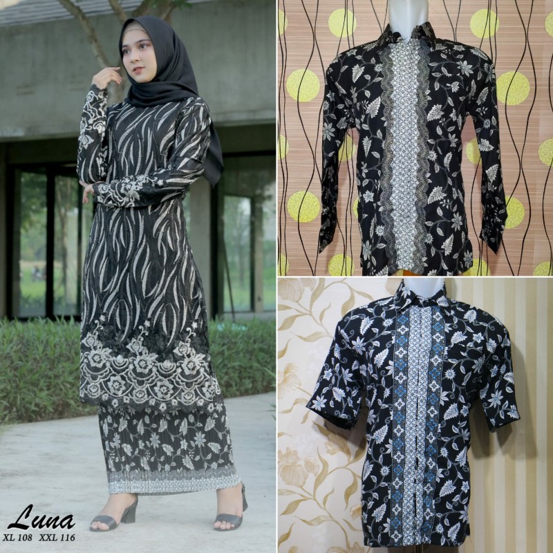 COUPLE KEBAYA MODERN - STELAN COUPLE TUNIK LUNA - COUPLE OOTD PESTA DAN KONDANGAN - KEBAYA COUPLE