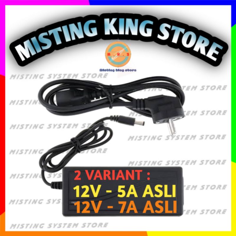 ADAPTOR 12V 5A 7A MURNI POMPA DC CCTV MISTING MIST NOZZLE - 5A 7A