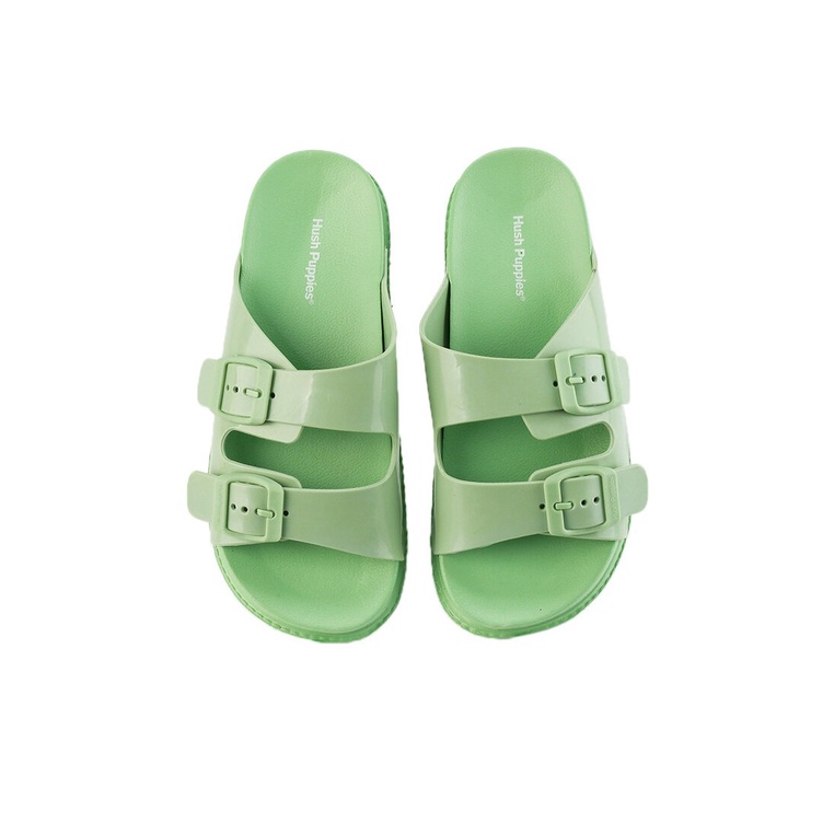 SANDAL SLIDE WANITA HUSH PUPPIES ORIGINAL CASUAL BRANDED GREEN HW25