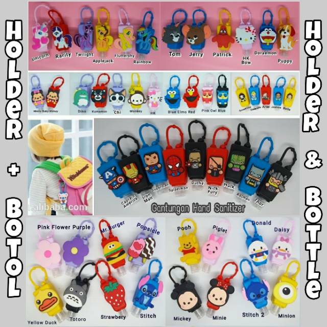 Holder Cartoon &amp; Botol Kosong Hand Sanitizer