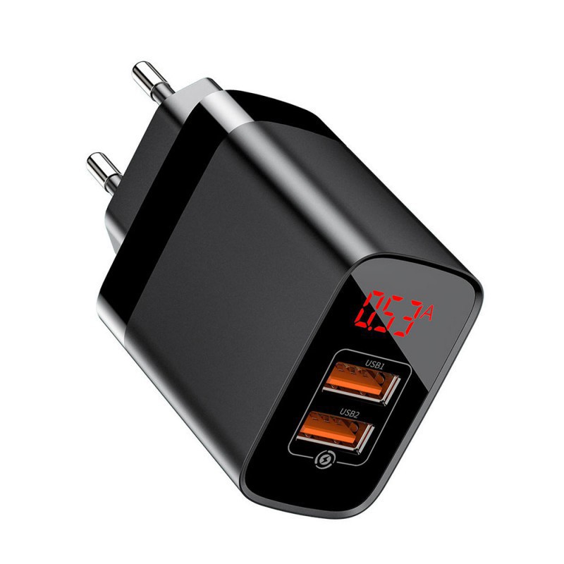 Baseus Mirror Lake Dual QC3.0 Digital Display Quick Charger A+A EU