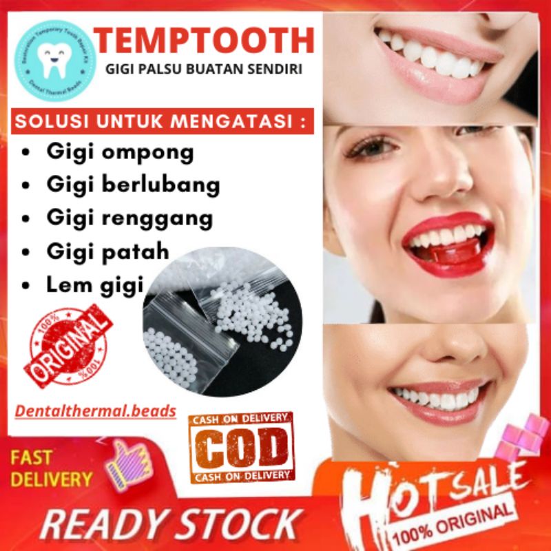 TERMURAH(HARGA PER 1 BUTIR) Temptooth/Penambal Gigi Berlubang/Temporary/Gigi Patah/Lem Gigi/Gigi Palsu Buatan Sendiri