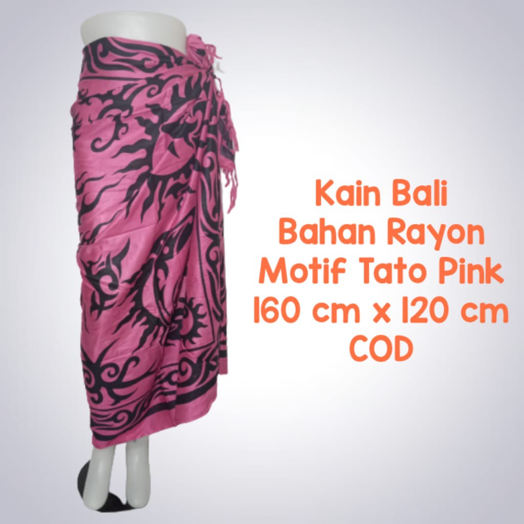 Kain Wisata Pantai Katun Rayon Motif Tato 155 cm x 120 cm Rumbai Sembilanmode