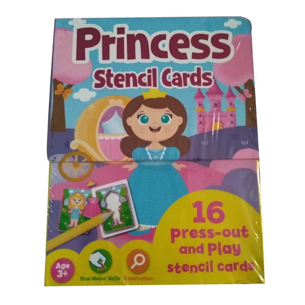 Princess Stencil Cards 16 Press-out and Play Stensil Card bbw