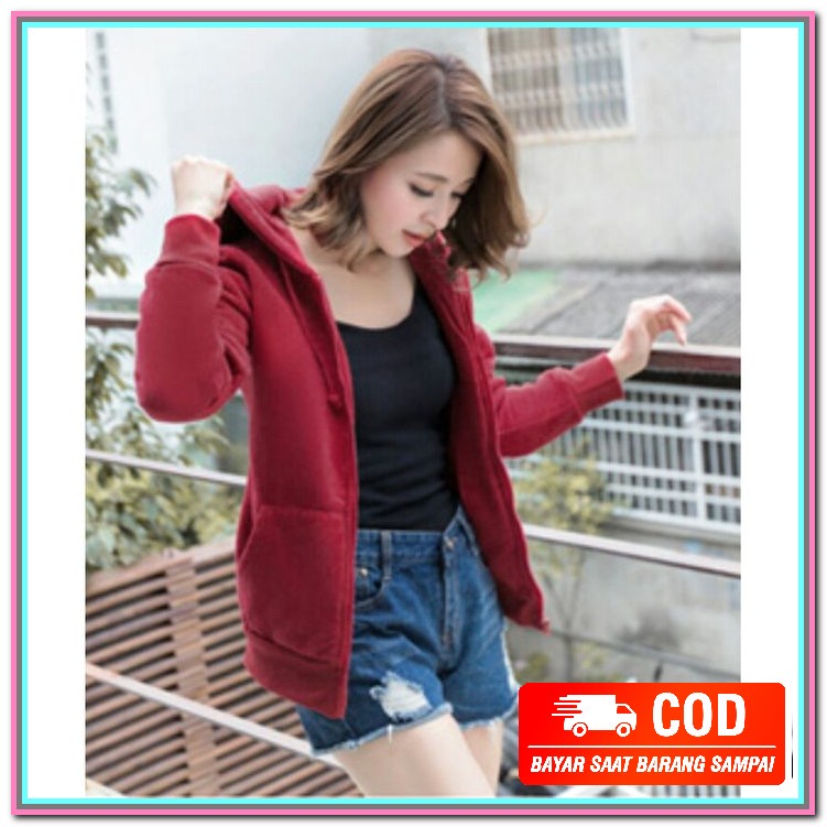 Jaket Fashion Parka Buckaroo Wanita Fesyen Kekinian Waterproof Im EB111 [Jaket Girl Marun Ve]Jaket