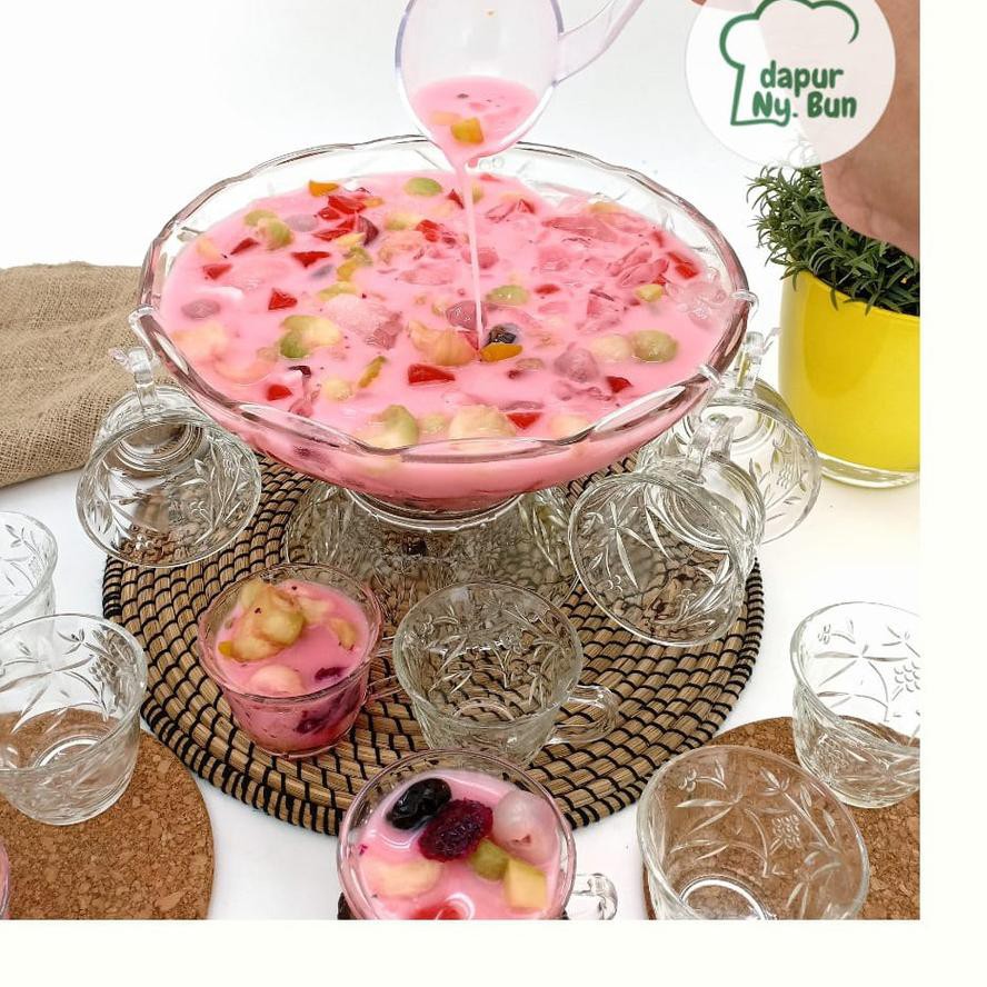 Ready Stock Cocktail Set KACA / Mangkok Sup Buah Besar / Punch Bowl Set