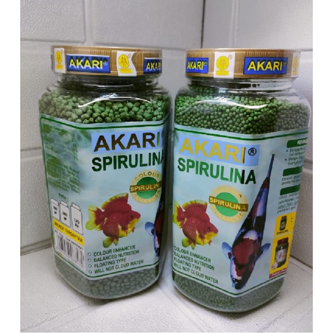PELET AKARI SPIRULINA 300 GRAM PAKAN IKAN KOI PAKAN IKAN KOKI AKARI PAKAN IKAN HIAS
