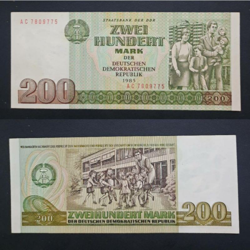 UANG JERMAN GERMANY 200 MARK 1985 Au ORIGINAL OLD MONEY PRE EURO