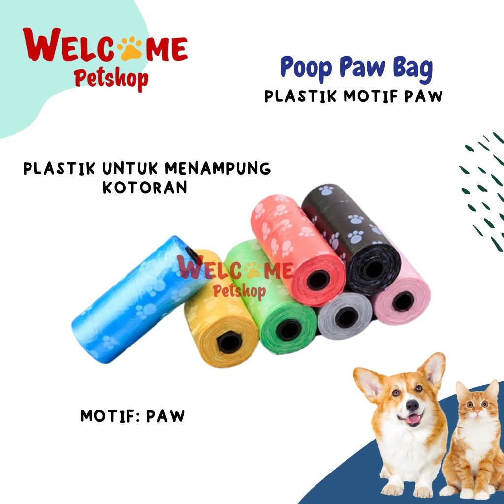 Poop Paw Bag Plastik Sampah Kantong Plastik Pup Kotoran Anjing Kucing