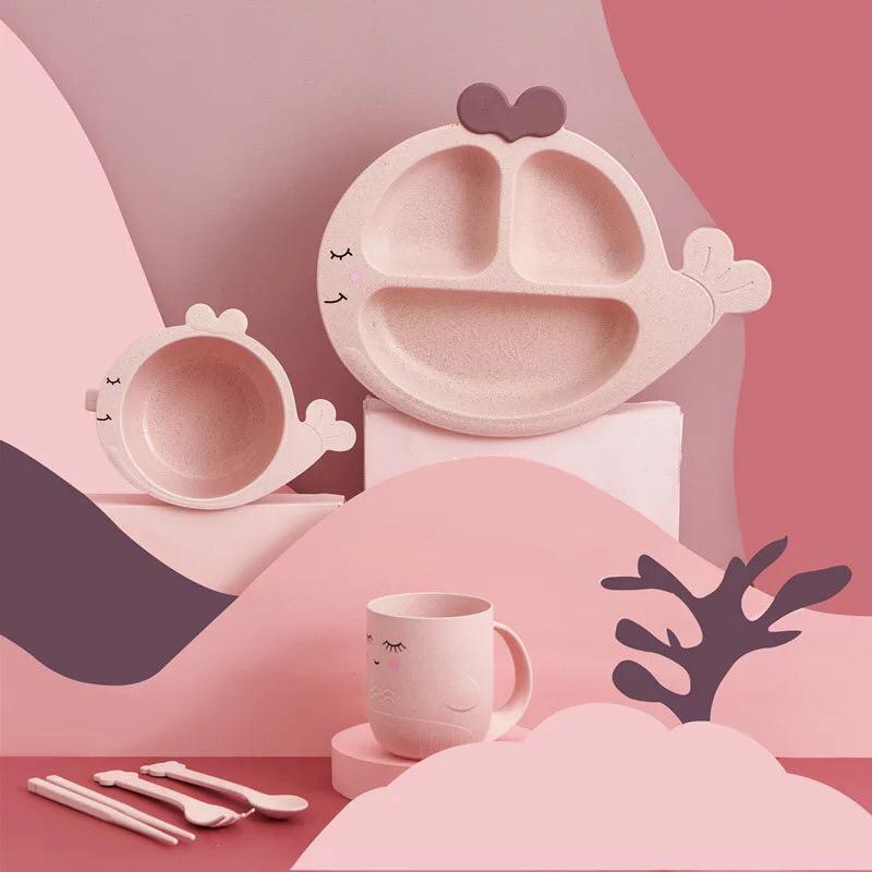 Tableware anak gambar WHALE SET Tempat makan anak lucu Perlengkapan Makan anak murah dan lengkap