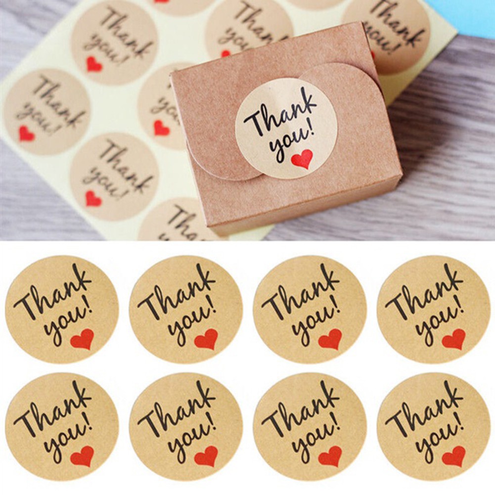 120x Stiker Label Dengan Gambar Tulisan Thank You Untuk Souvenir Pesta Shopee Indonesia