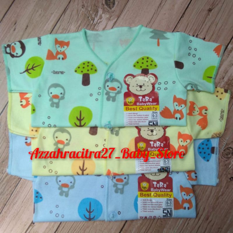 3PC Baju Bayi Tara Necci Lengan Pendek Newborn Warna Bahan Lembut dan SNI