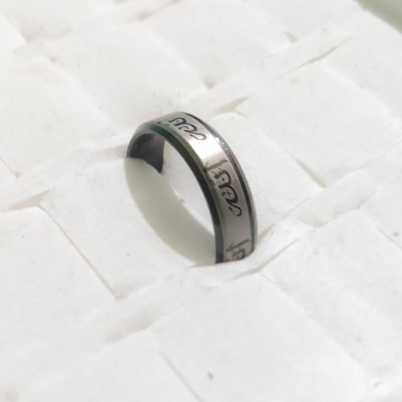 Cincin titanium Lafadz Silver black anti karat