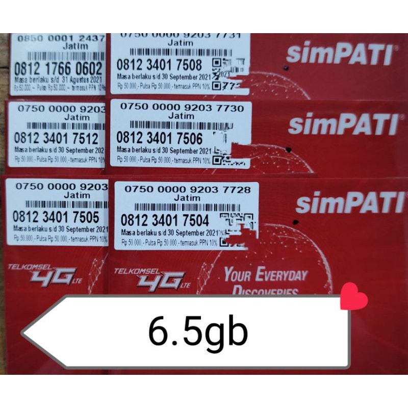 telkomsel 6.5gb 24rb min pembelian 10pcs