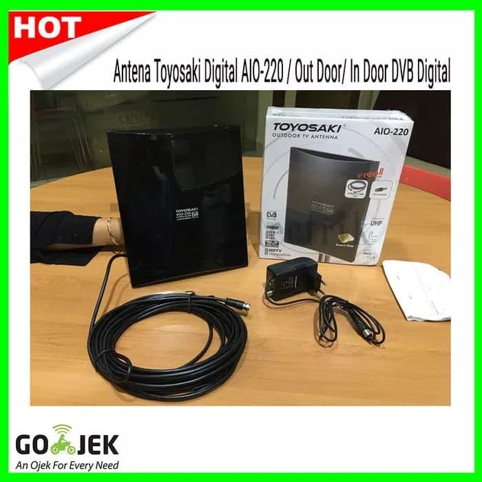 ANTENA TV TOYOSAKI AIO 220 KABEL 10 METER INDOOR OUTDOOR LUAR DALAM