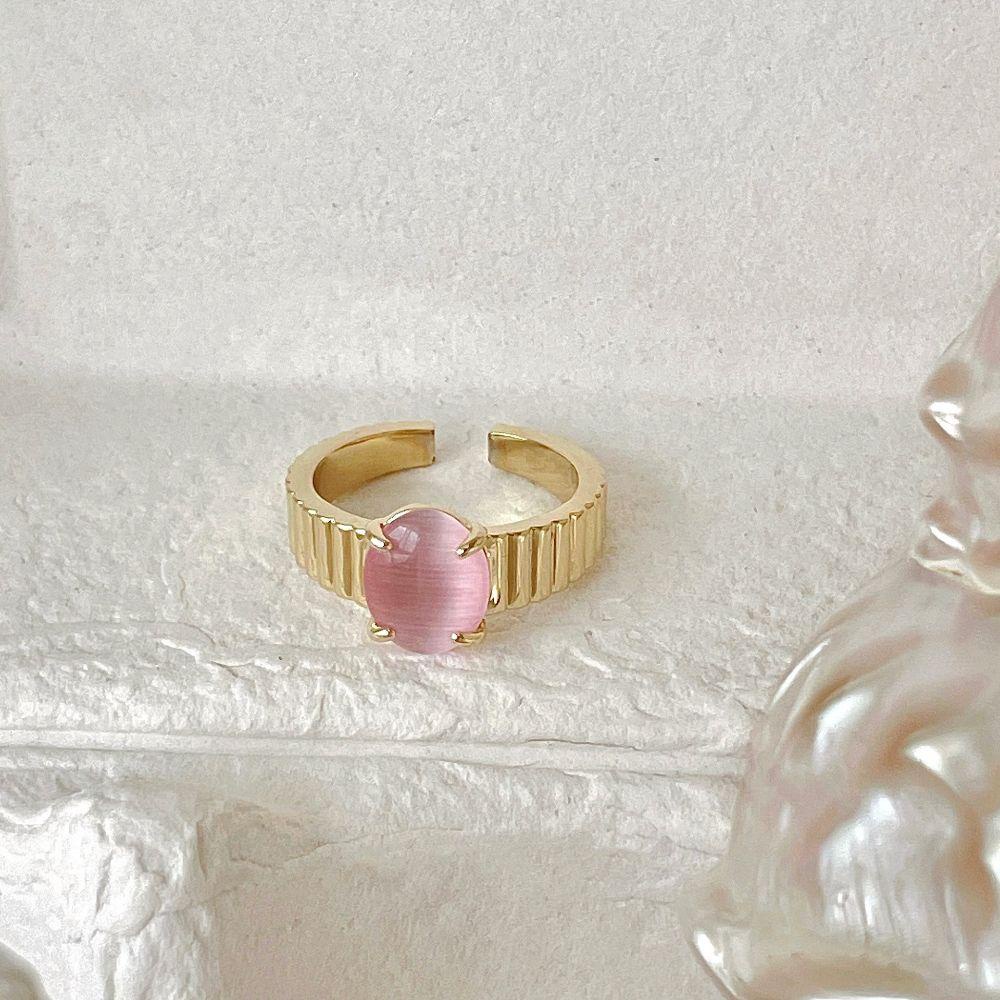 Mxbeauty Finger Ring Pink Ins Pesta Pernikahan Temperamen Adjustable Gaya Korea Ring