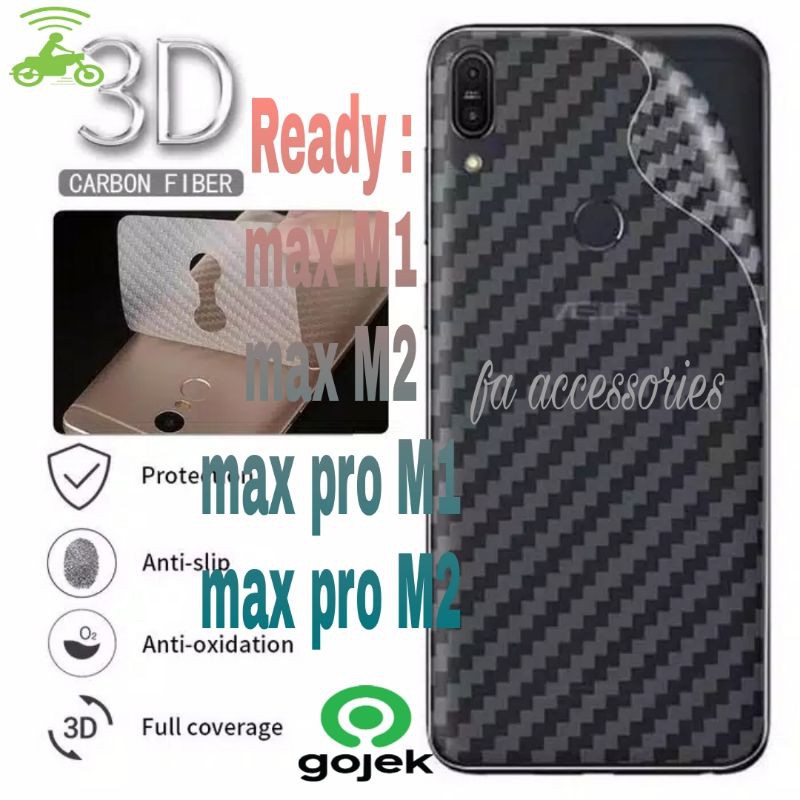 garskin skin carbon Back Screen antigores belakang asus zenfone max pro m1 m2