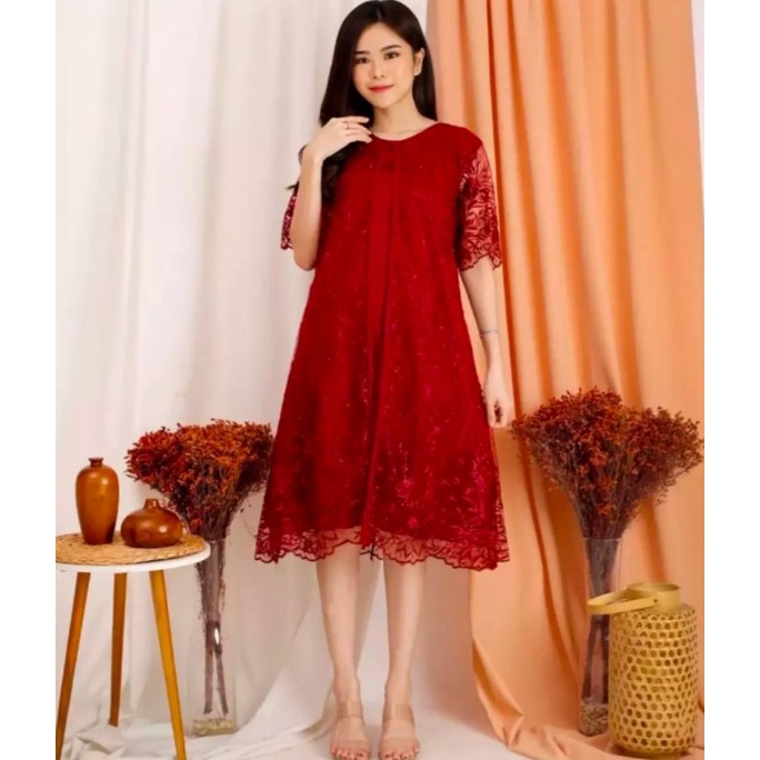 dress tunik daisy model terbaru 2022 dress kondangan cantik tunik kondangan moderen