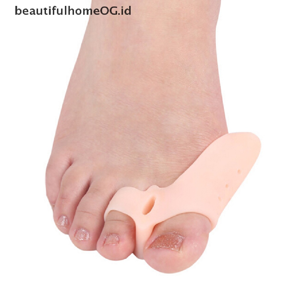 2 Pcs / Pasang Korektor Pelurus Jari Kaki Orthotics Bahan Silikon