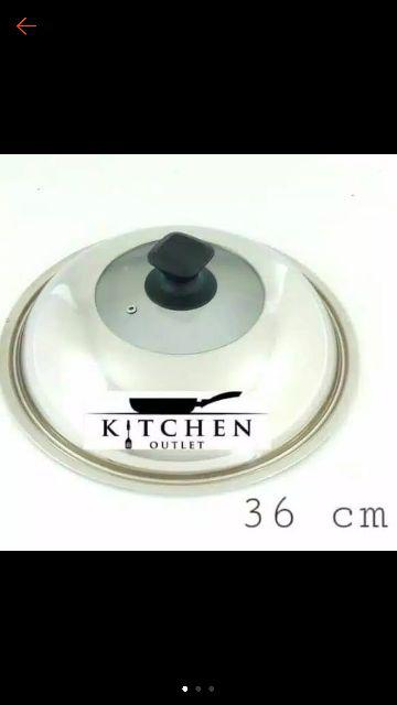 Tutup Panci Kuali Stainless Kaca 36 Cm