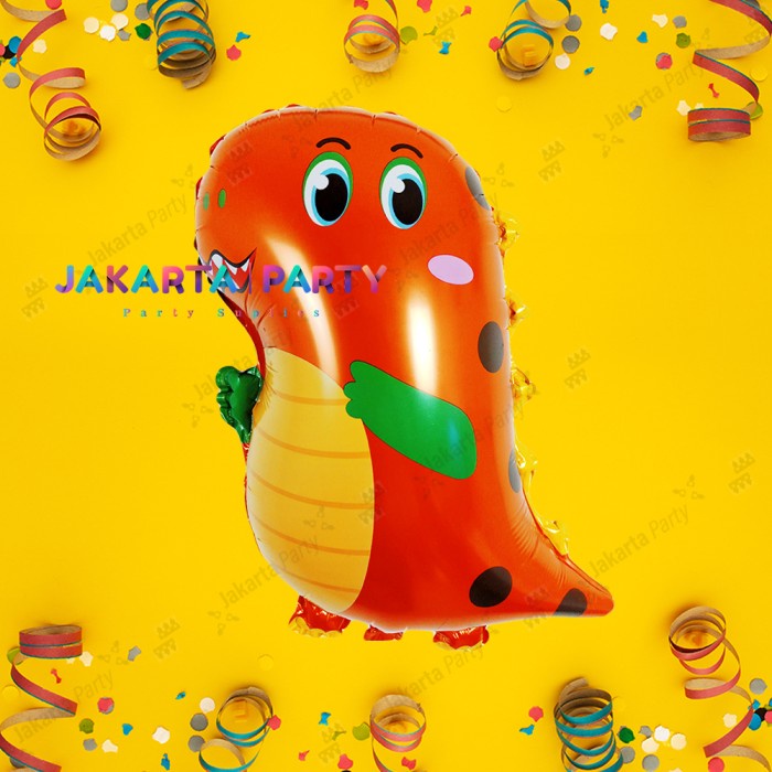 Balon Karakter Dino Cute Orange / Balon Dino Lucu / Balon Dino Kartun