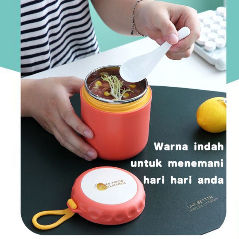 Termos Sup Mini Termos Bubur Anti Tumpah Tahan Panas 2 jam 400ml Termos Sup Mini