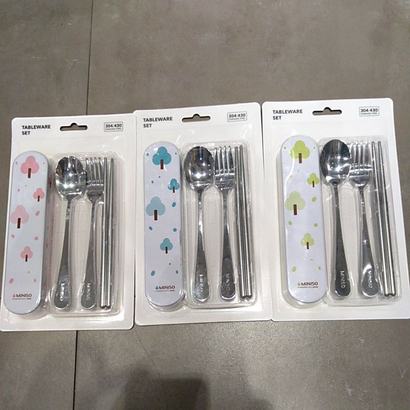 Alat Makan set Miniso/Sendok+Garpu