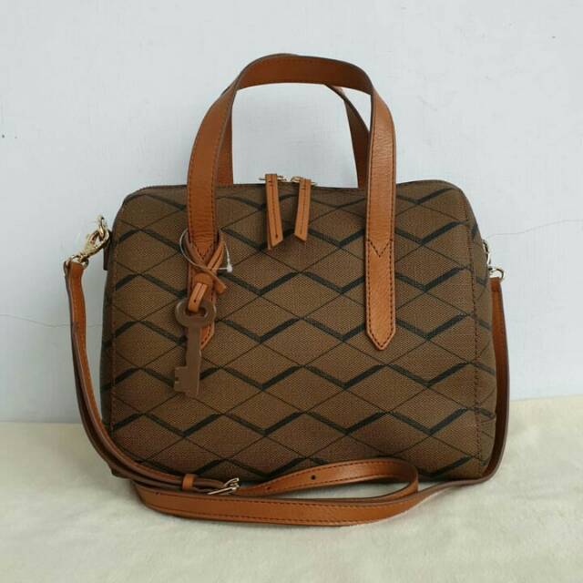 Tas fossil sydney satchel zigzag bag
