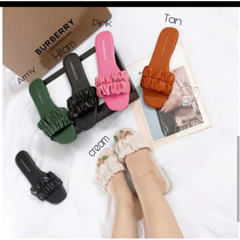 Sandal wanita new kokop kerut BB02