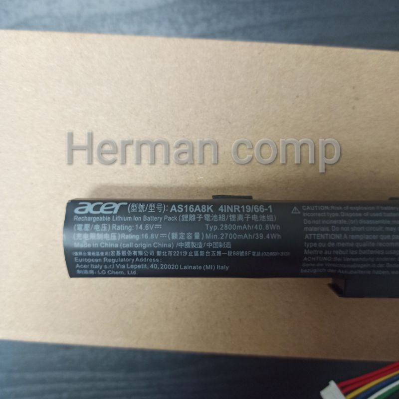 Original Baterai Acer Aspire ES 14 ES1-432 ES1-432-CO85 ES1-432-C52R AS16A5K