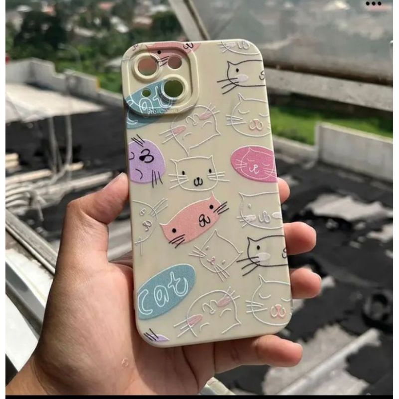 SOFTCASE MOTIF CUTE CAT REALME 5 5I 7I C17 C2 C11 C15 C20 C11 2021 C31 C35 - UA