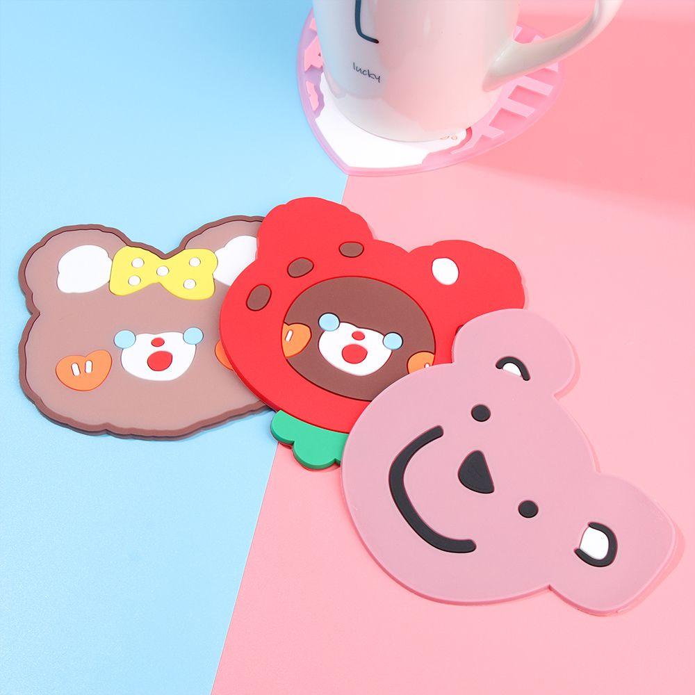 Solighter Silicone Mat Non-slip Bowl Pad Tahan Air Panas Kreatif Lucu Aksesoris Dapur Peralatan Makan Gadget Set Non-slip Pot Holder