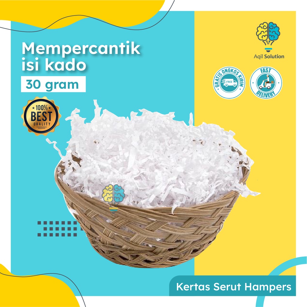 (30 GR) Kertas Serut Cecah Hampers Shradded Paper  Parcel Gift Kado Perlengkapan Kemasan Packing Online Shop By Aqilsolution